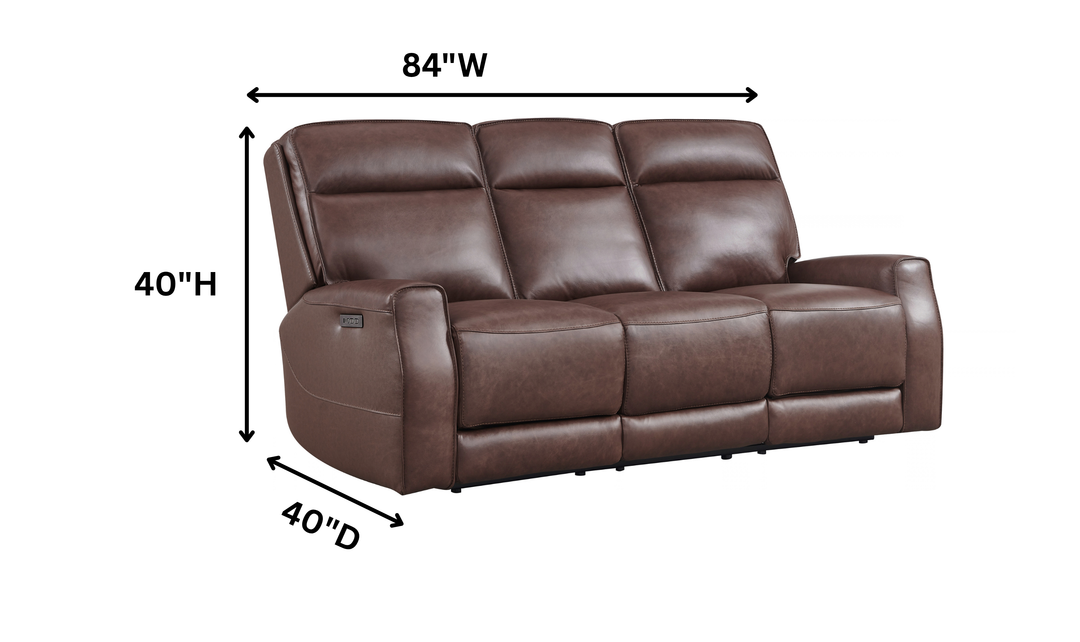 Leather Italia Sydney Leather Zero Gravity Power Reclining Sofa-Jennifer