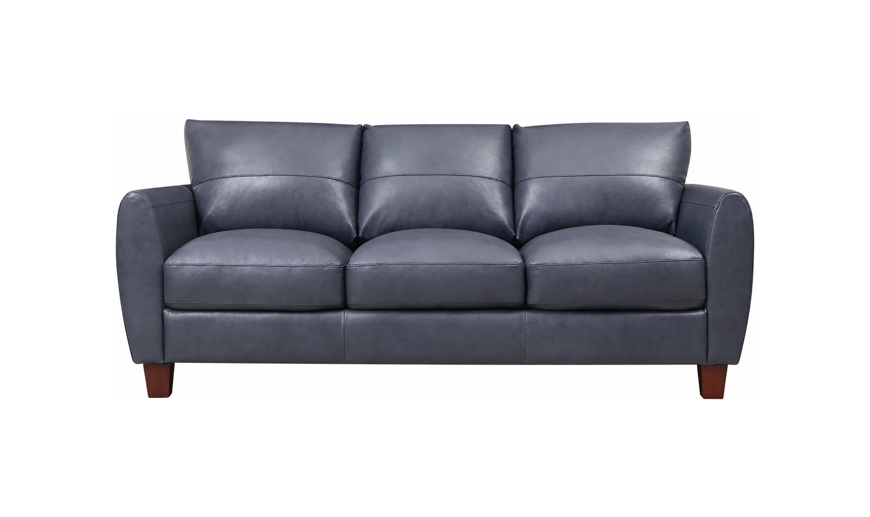 Leather Italia Traverse 3-Seater Blue Leather Sofa - Jennifer Furniture