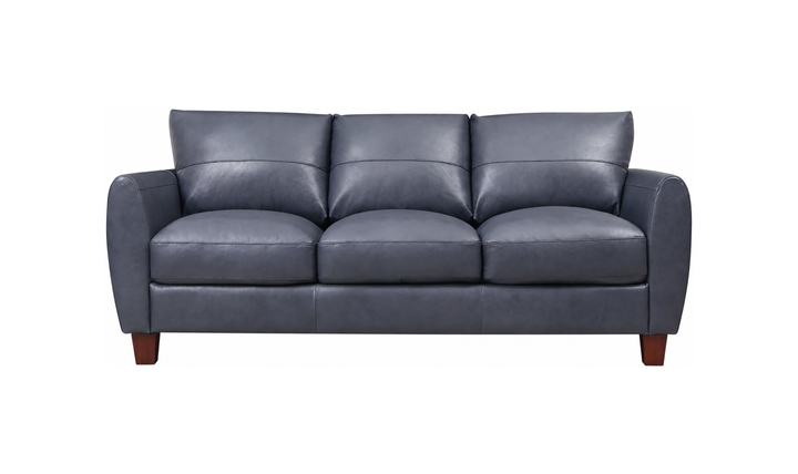 Leather Italia Traverse 3-Seater Blue Leather Sofa - Jennifer Furniture