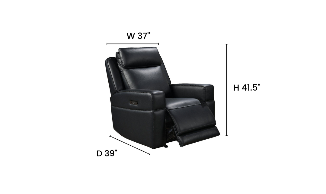 Leather Italia Valley Leather Power Glider Recliner Chair - jennifer furniture