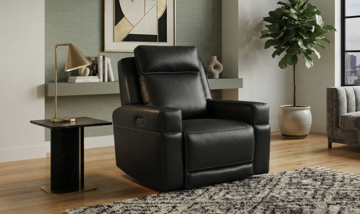 Leather Italia Valley Leather Power Glider Recliner Chair - jennifer furniture