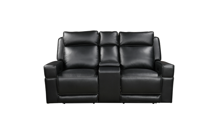 Leather Italia Valley Leather Zero Gravity Power Reclining Loveseat with Console - Jennifer Furniture