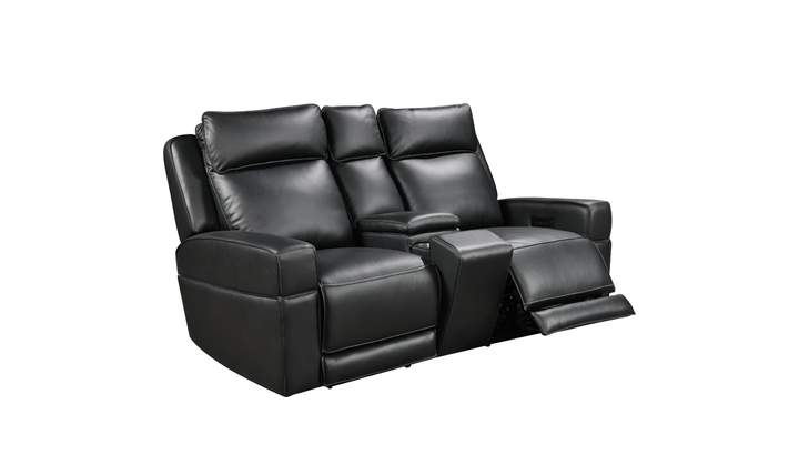 Leather Italia Valley Leather Zero Gravity Power Reclining Loveseat with Console - Jennifer Furniture