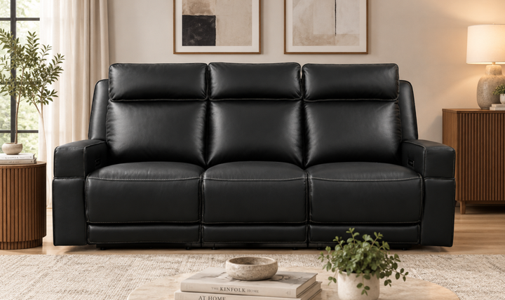 Leather Italia Valley Leather Zero Gravity Power Reclining Sofa - Jennifer Furniture
