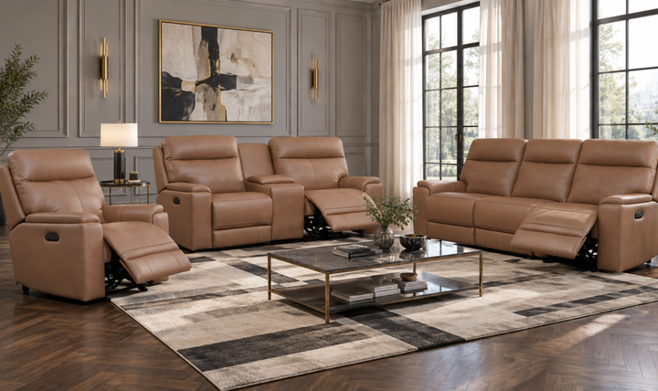 Leather Italia Bryant Leather Power Reclining Living Room Set