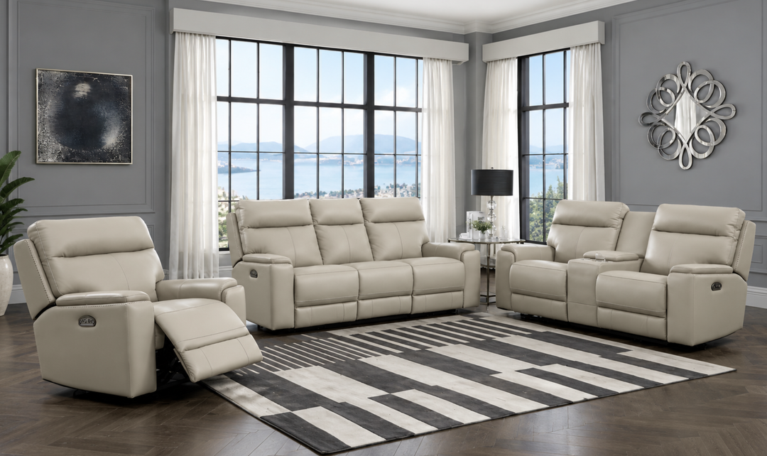 Leather Italia Bryant Leather Power Reclining Living Room Set