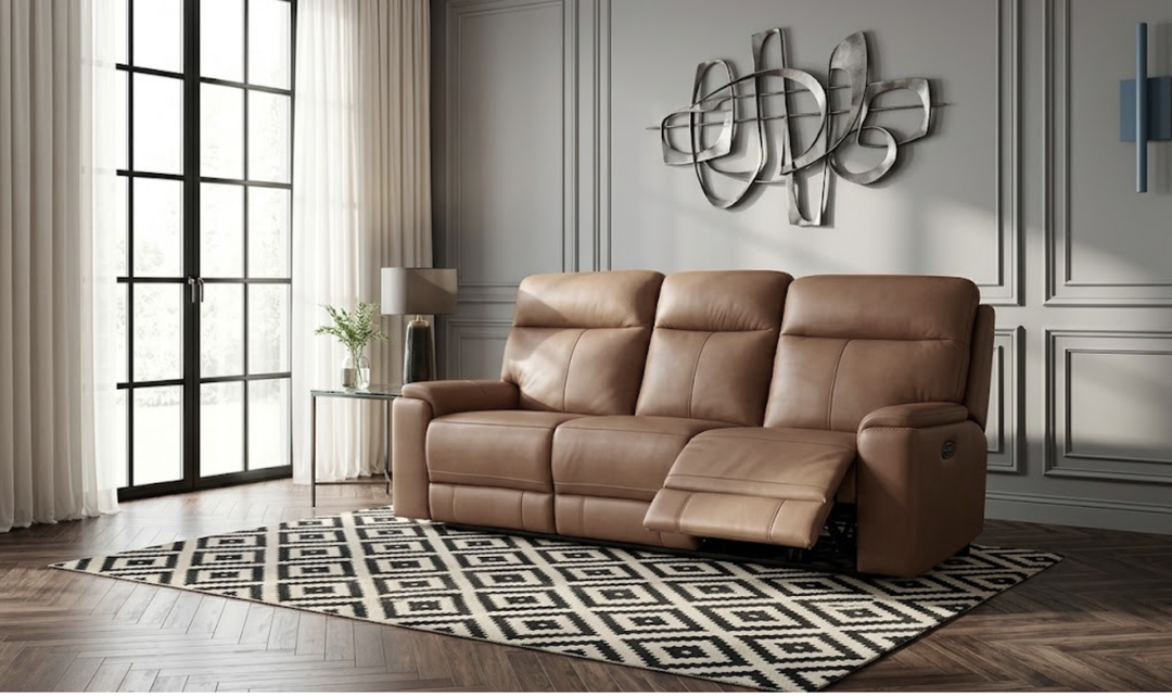 Leather Italia Bryant 3-Seater Power Reclining Leather Sofa