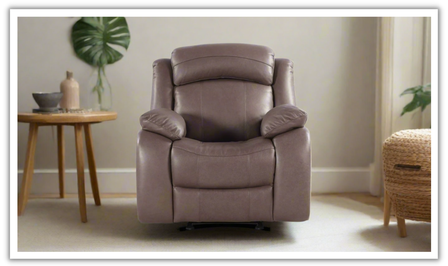 Leather Italia Polk Power Reclining Chair in Brown-jennifer furniture