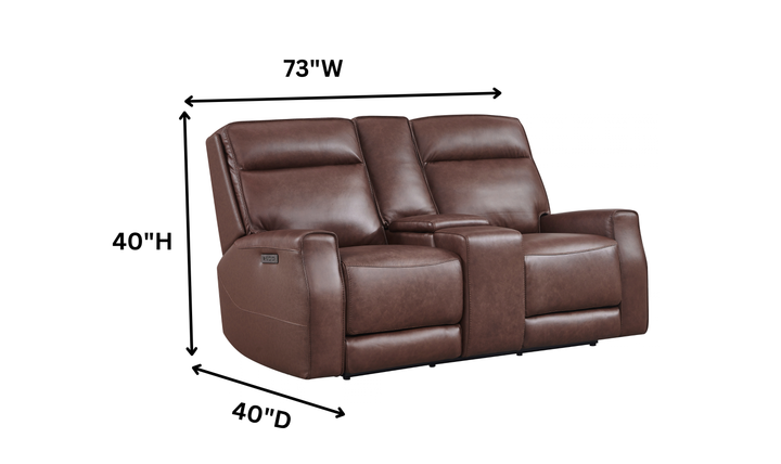 Leather Italia Sydney Leather Zero Gravity Power Reclining Loveseat with Console-Jennifer