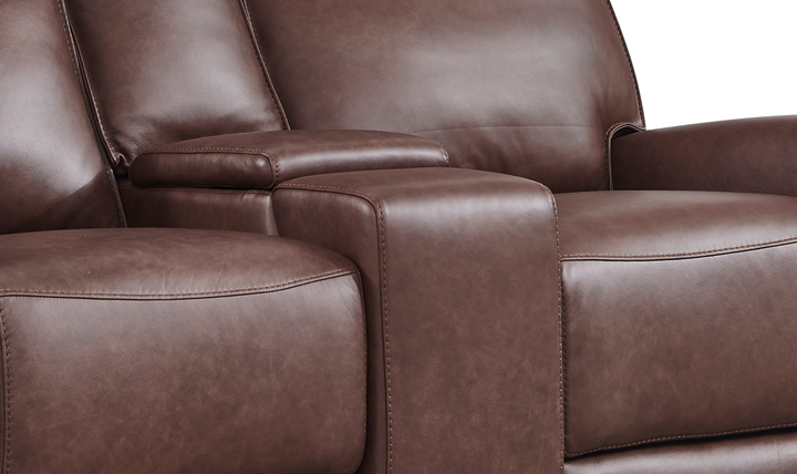Leather Italia Sydney Leather Zero Gravity Power Reclining Loveseat with Console-Jennifer