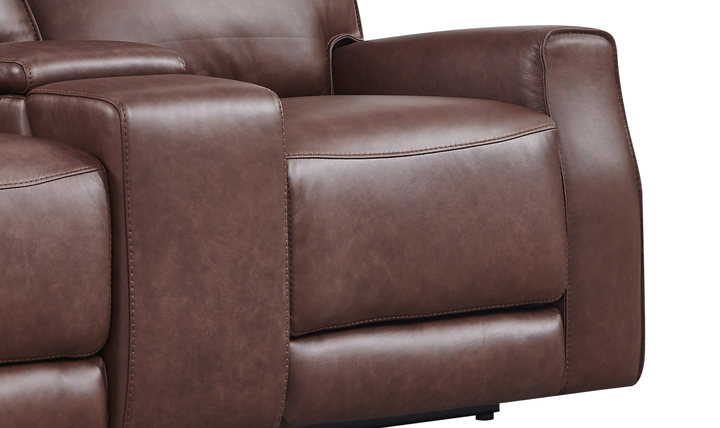 Leather Italia Sydney Leather Zero Gravity Power Reclining Loveseat with Console-Jennifer
