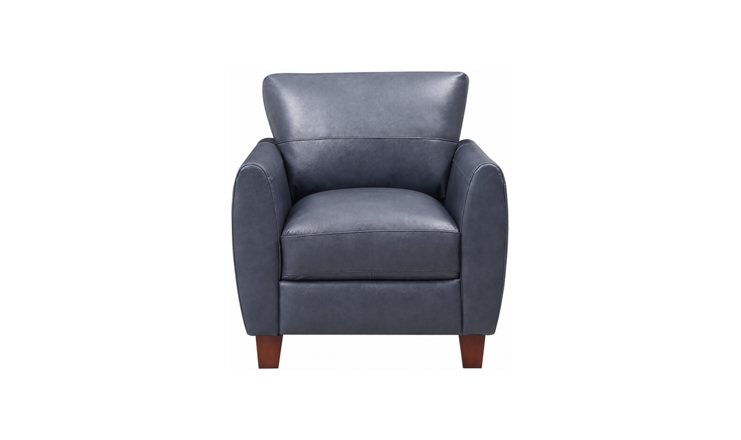 Leather Italia Traverse Leather Chair In Blue - Jennifer Furniture