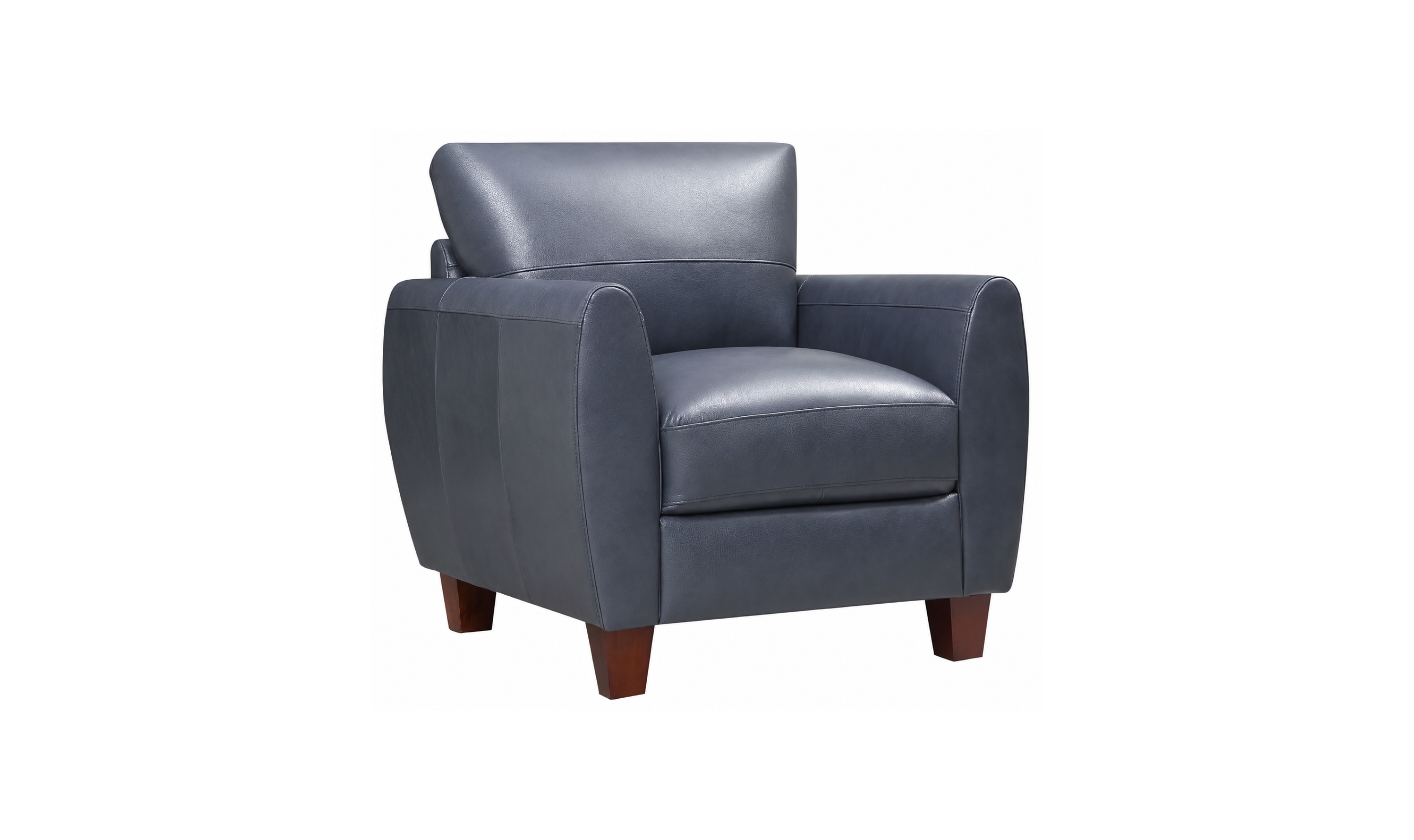 Leather Italia Traverse Leather Chair In Blue - Jennifer Furniture