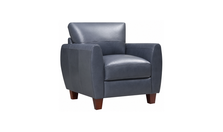Leather Italia Traverse Leather Chair In Blue - Jennifer Furniture