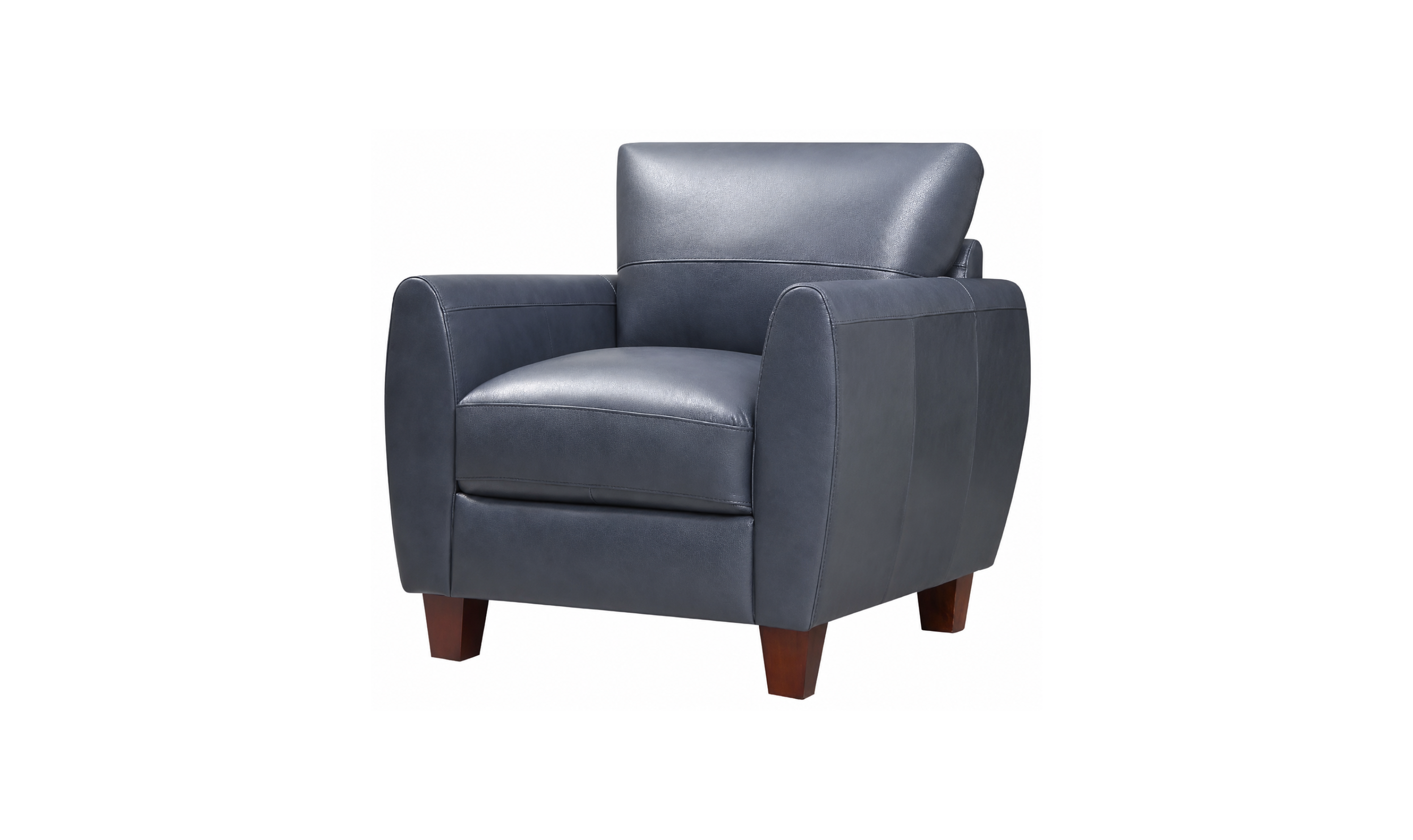 Leather Italia Traverse Leather Chair In Blue - Jennifer Furniture