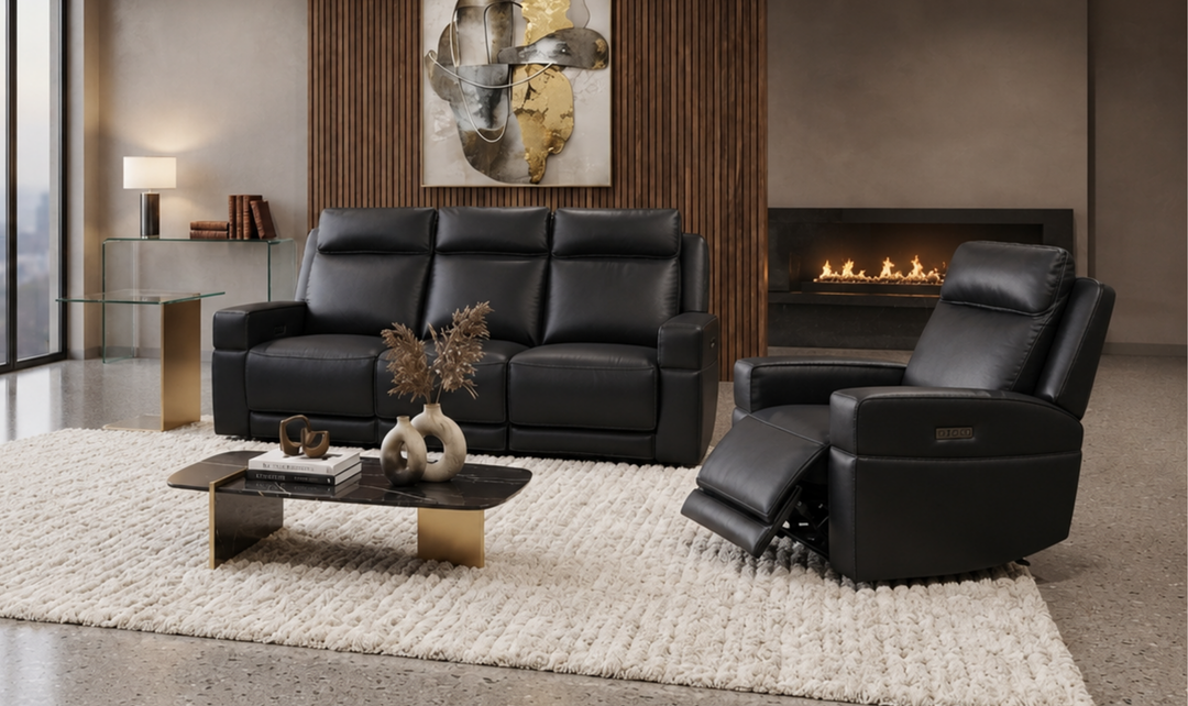 Leather Italia Valley Leather Power Reclining Living Room Set
