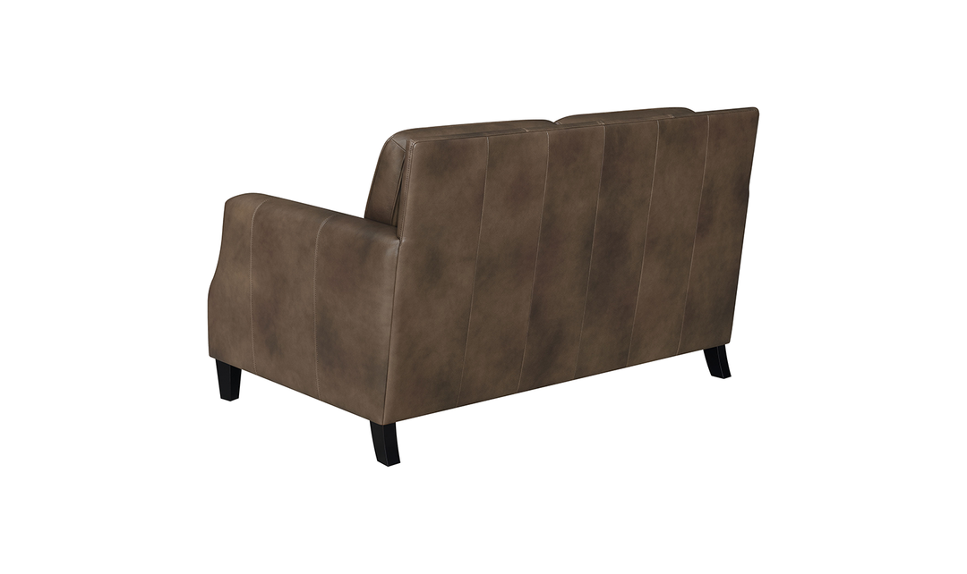 Leaton Upholstered Recessed Arm Loveseat Brown Sugar