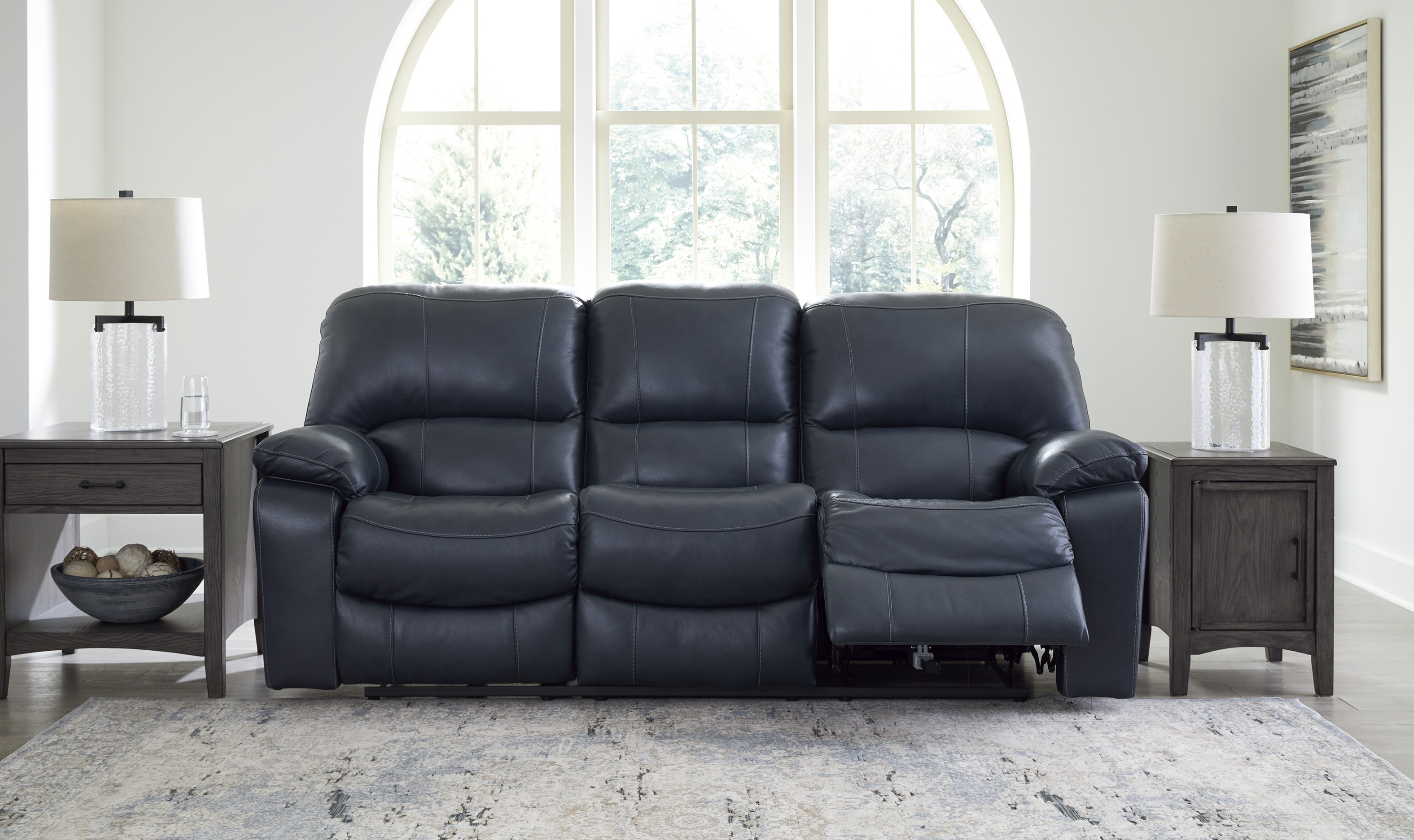 Modern Heritage Leesworth Dark Brown 3-Seater Power Reclining Sofa in Leather