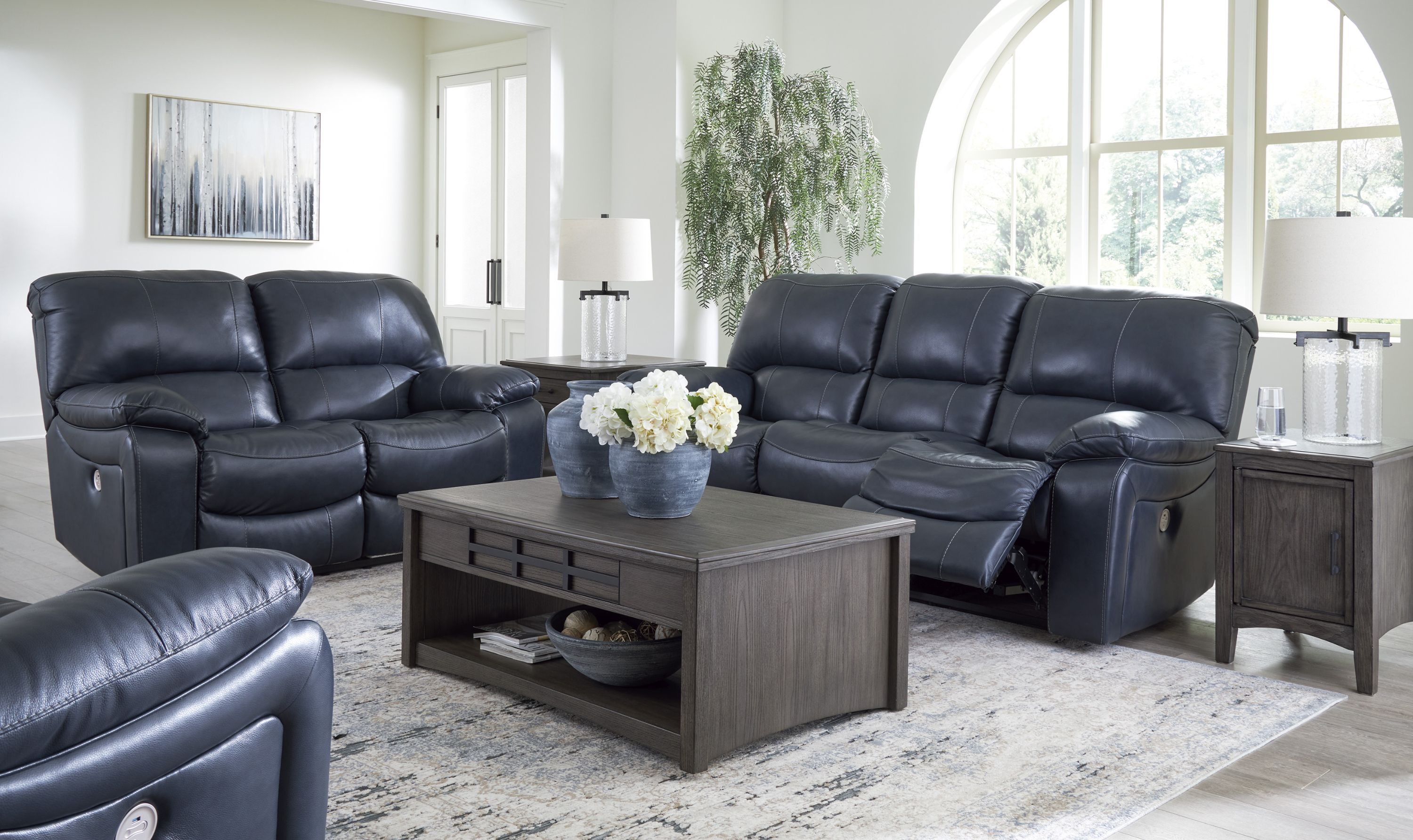 Modern Heritage Leesworth Dark Brown 3-Seater Power Reclining Sofa in Leather