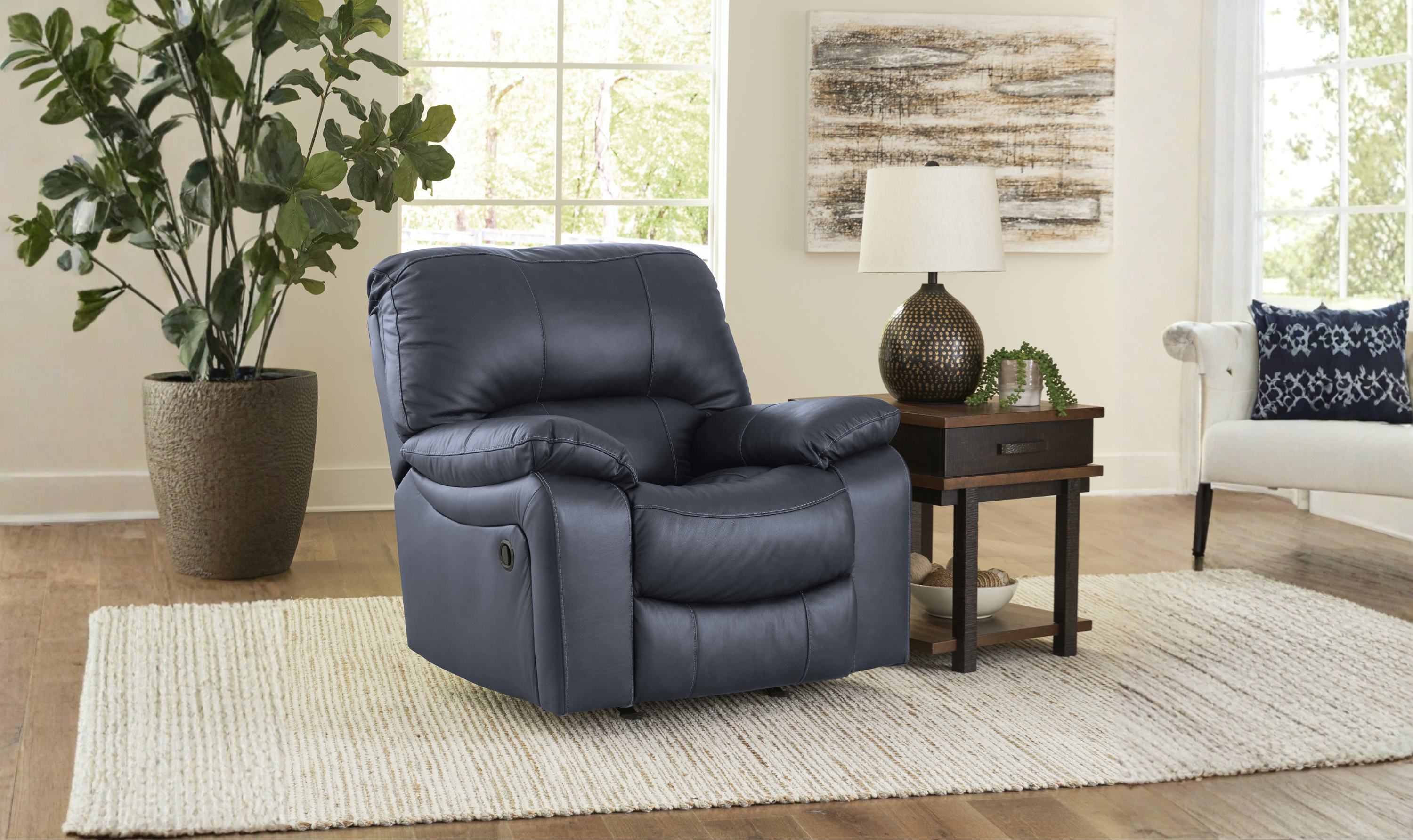 Modern Heritage Leesworth Leather Power Recliner Living Room Set