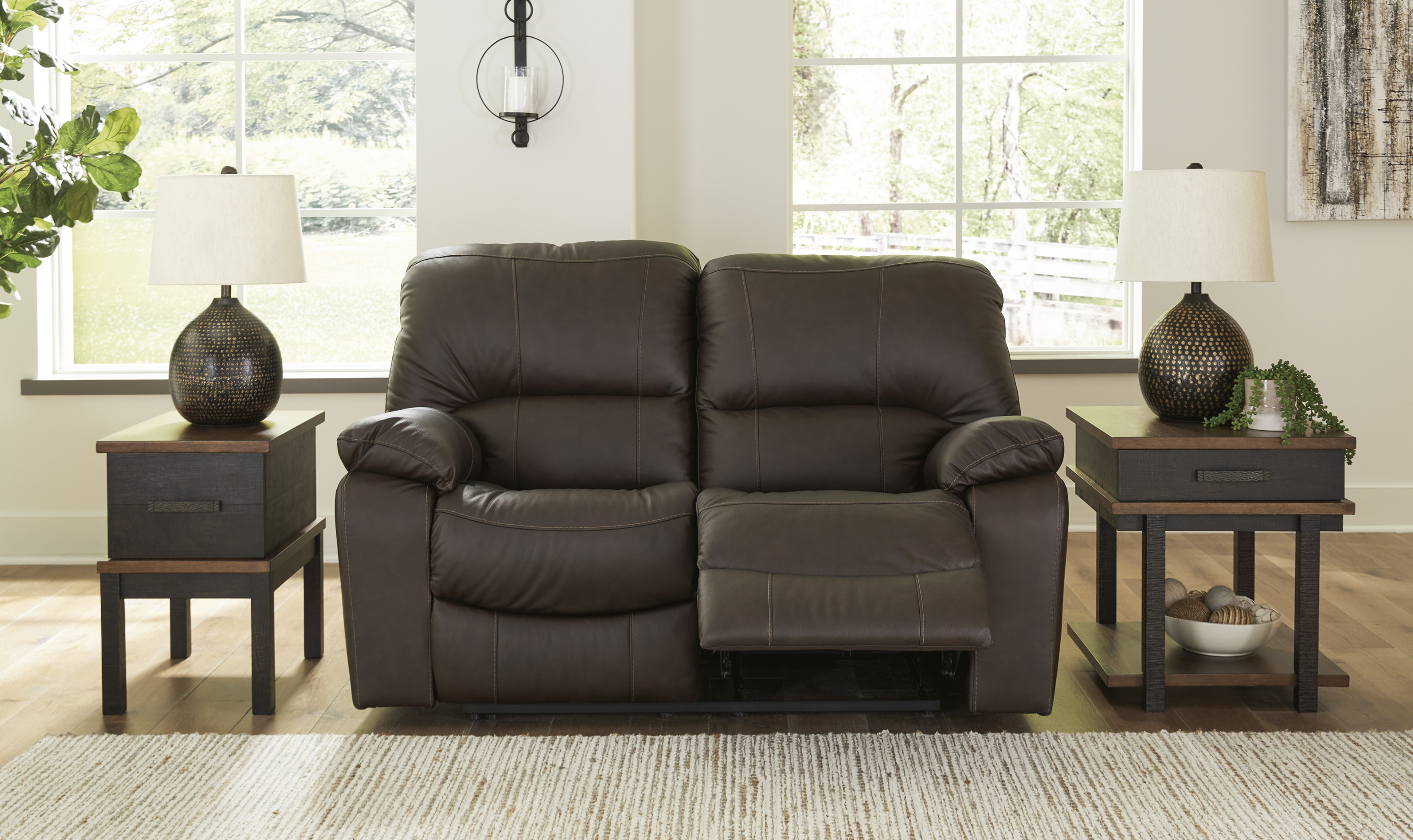 Modern Heritage Leesworth Leather Power Recliner Living Room Set