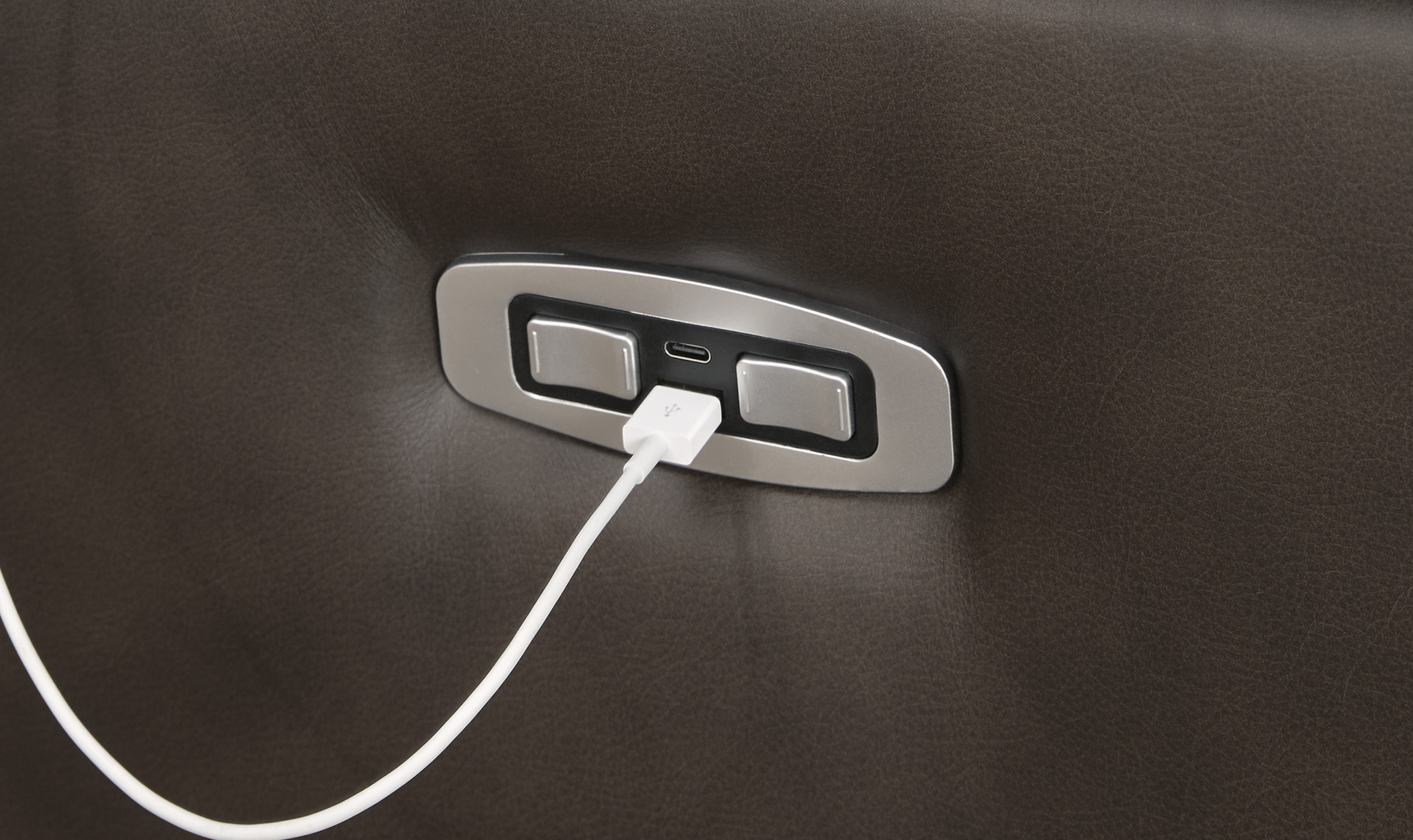 Modern Heritage Leesworth Dark Brown 3-Seater Power Reclining Sofa in Leather