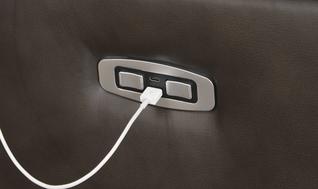 Modern Heritage Leesworth Dark Brown 3-Seater Power Reclining Sofa in Leather
