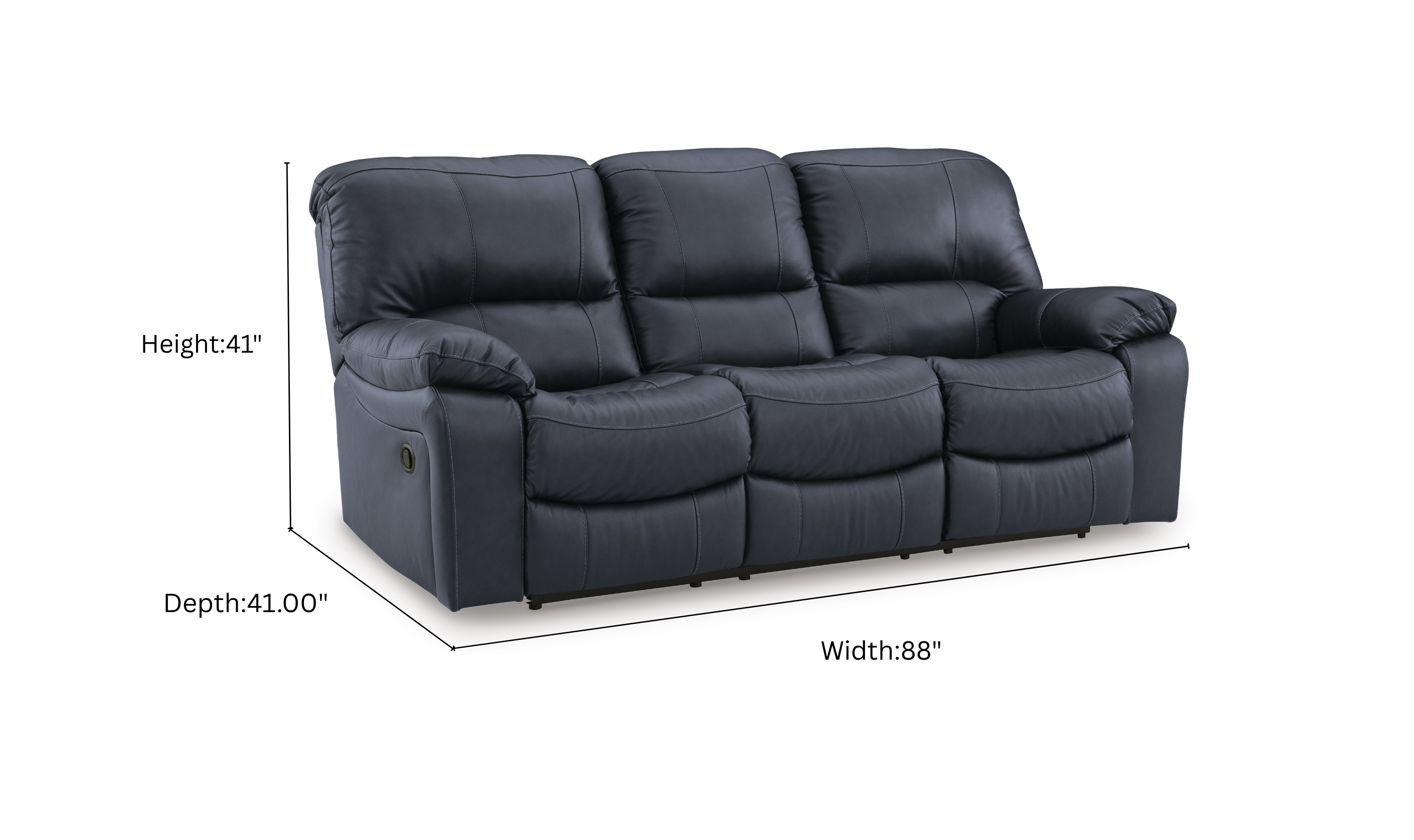 Modern Heritage Leesworth Dark Brown 3-Seater Power Reclining Sofa in Leather