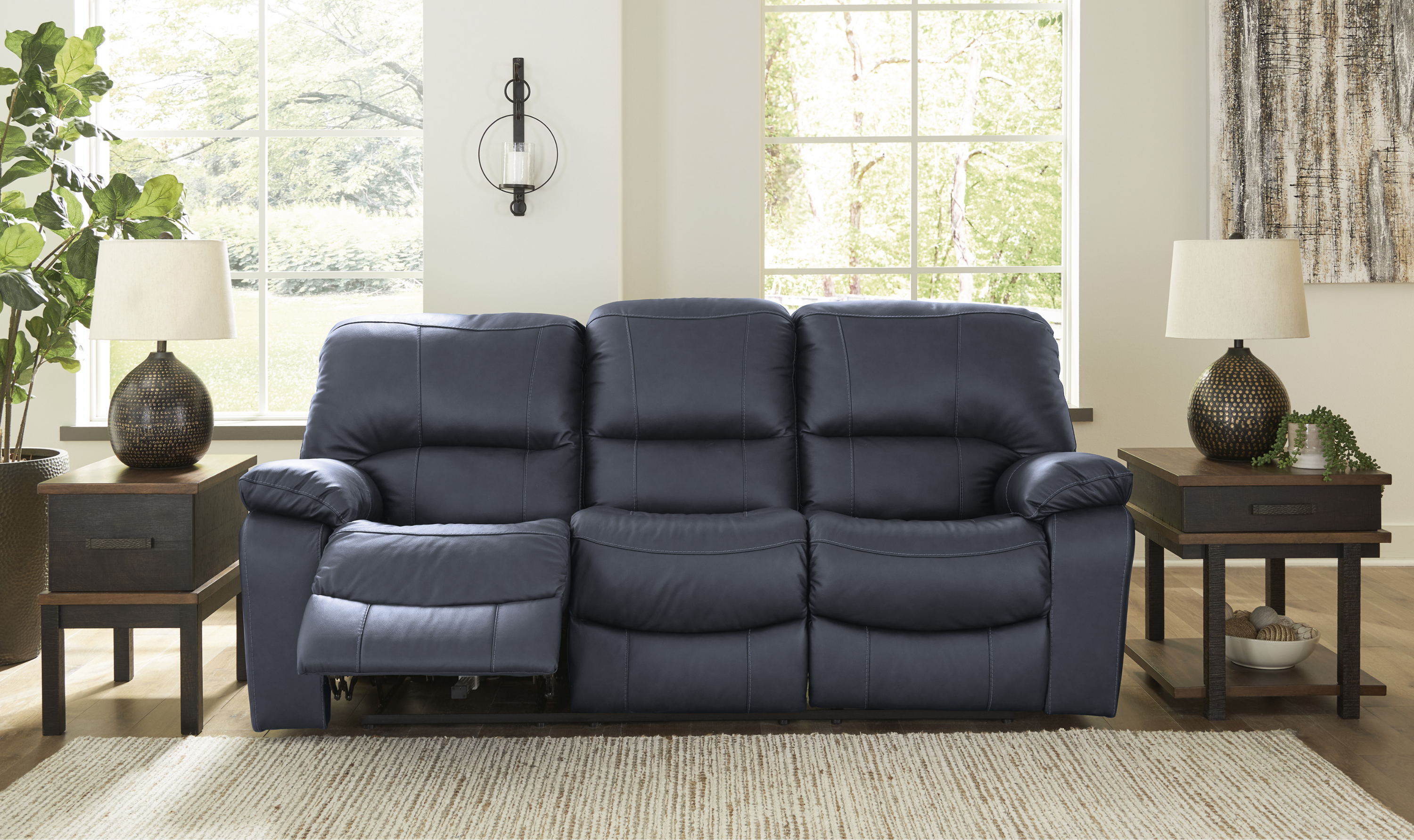 Modern Heritage Leesworth Dark Brown 3-Seater Power Reclining Sofa in Leather