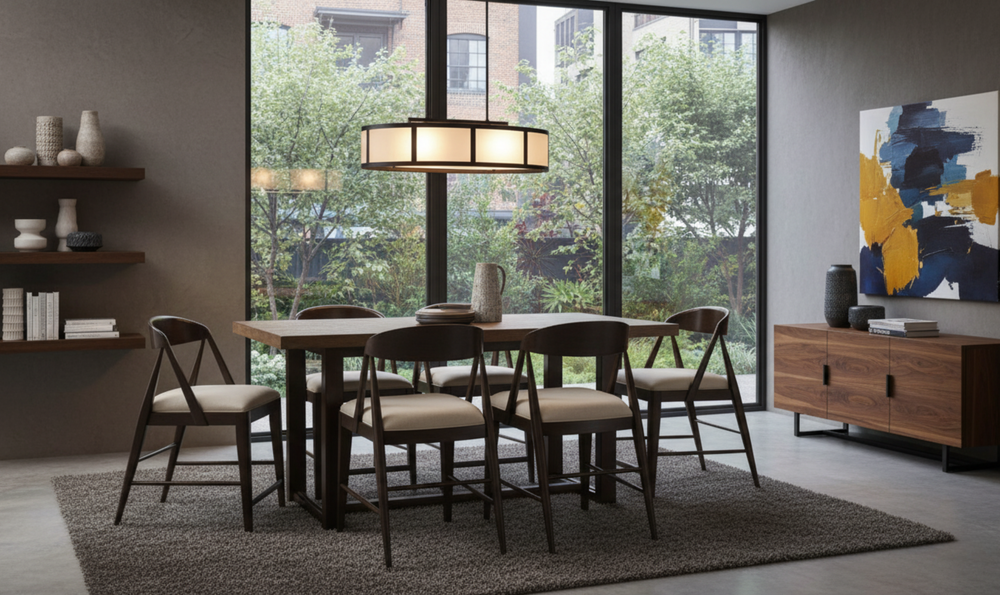 Legacy Duo Tresell 6-Seater Wooden Dining Table Set in Brown-jennifer furniture