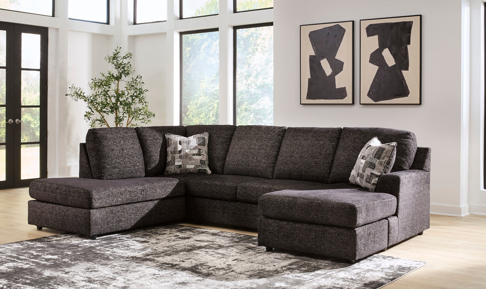 Modern Heritage Lentiz 2-Piece Fabric Sectional Sofa with Chaise-Jenniferfurniture