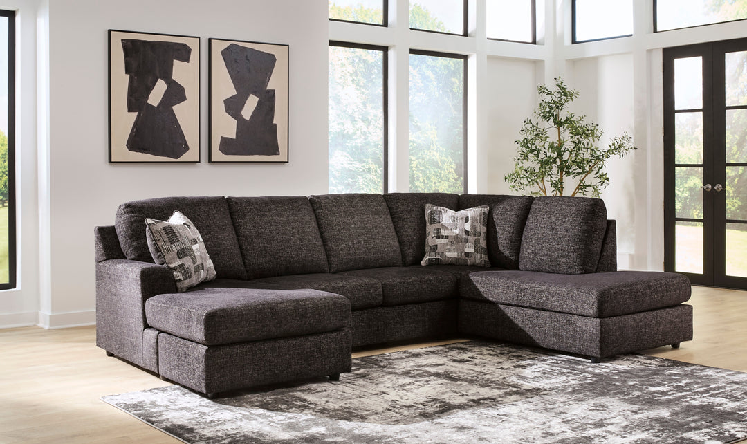Modern Heritage Lentiz 2-Piece Fabric Sectional Sofa with Chaise-Jenniferfurniture
