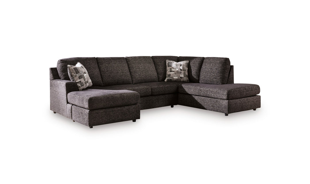Modern Heritage Lentiz 2-Piece Fabric Sectional Sofa with Chaise-Jenniferfurniture