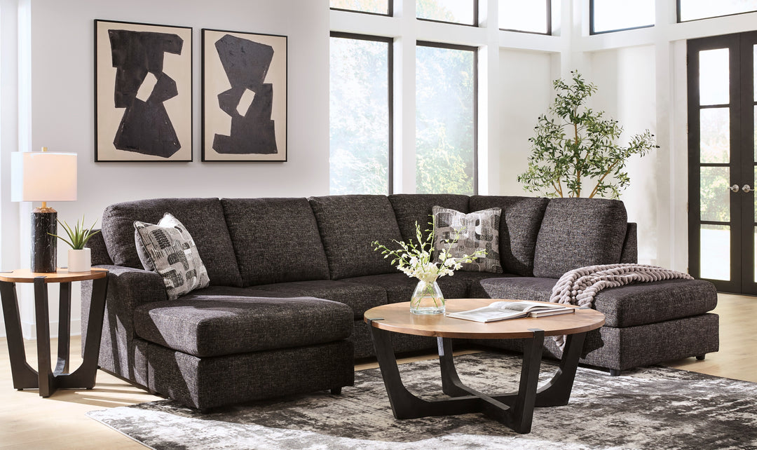Modern Heritage Lentiz 2-Piece Fabric Sectional Sofa with Chaise-Jenniferfurniture
