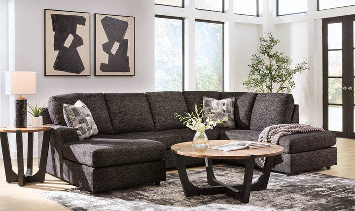 Modern Heritage Lentiz 2-Piece Fabric Sectional Sofa with Chaise-Jenniferfurniture