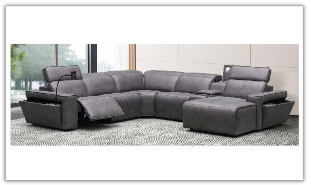Leonardo 6 Pieces Power Recliner Sectional with Storage