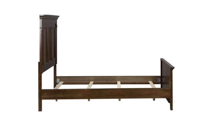 Liberty Furniture Saddlebrook King Panel Bed in Tobacco Finish