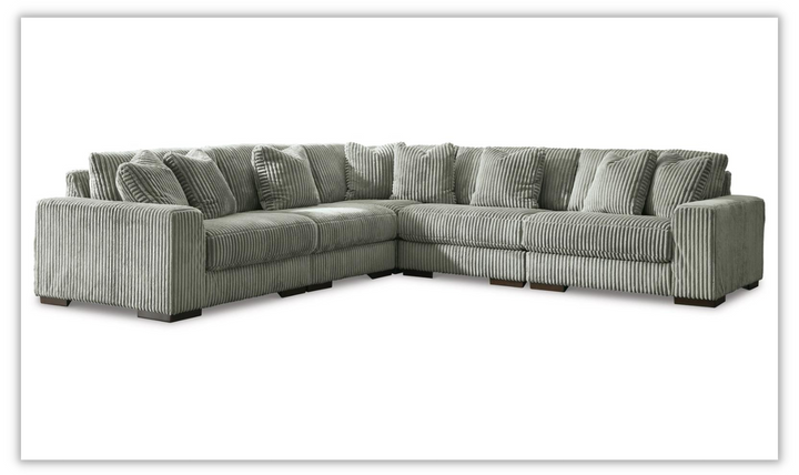 Modern Heritage Lindyn 5 Pieces Fabric Sectional with Chaise