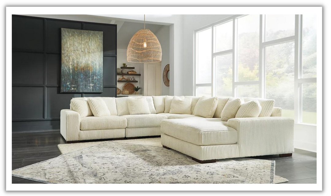 Lindyn 5 Pieces Fabric Sectional With Chaise