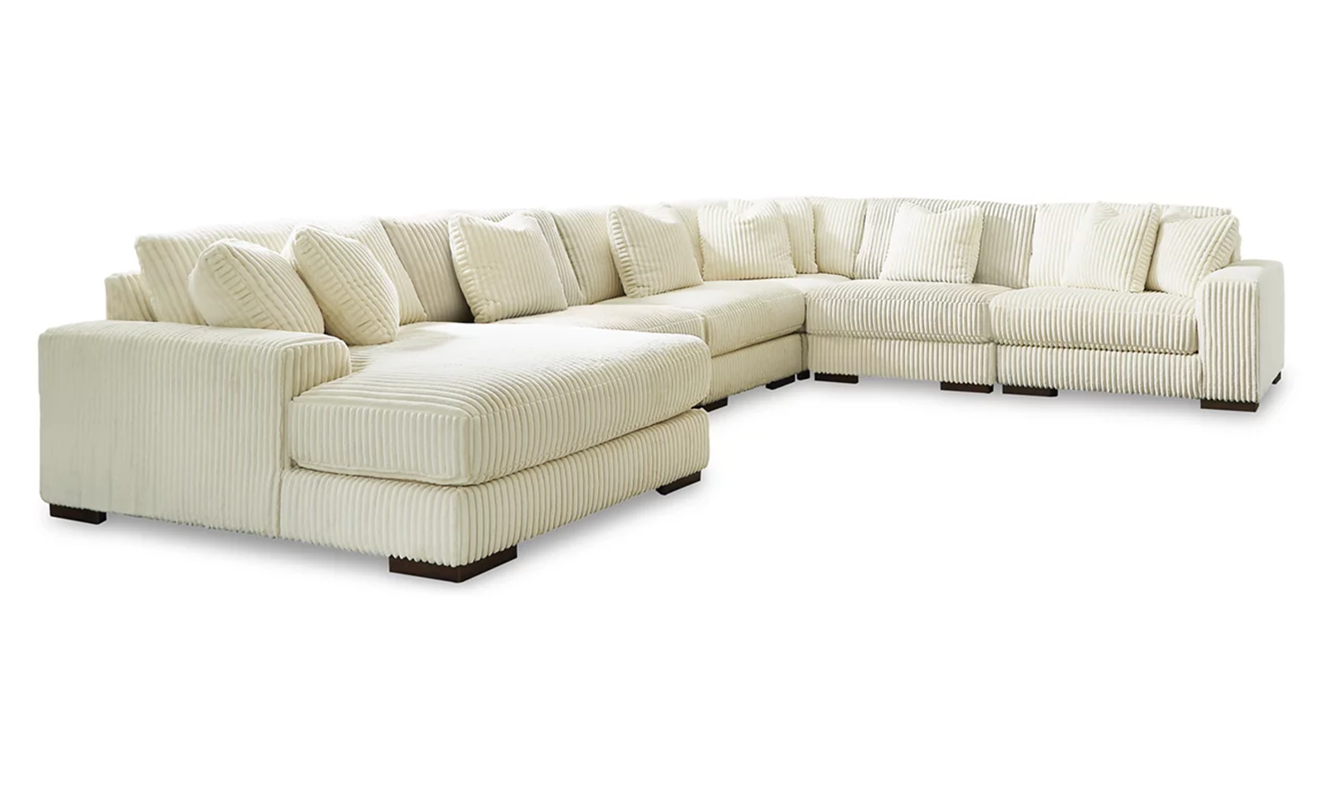 Modern Heritage Lindyn 6-Pieces Fabric Sectional with Chaise