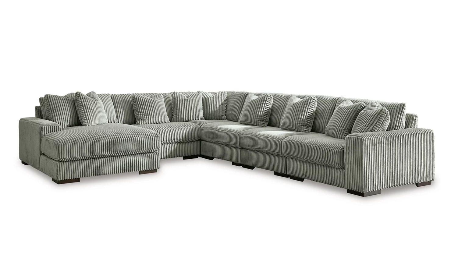 Modern Heritage Lindyn 6-Pieces Fabric Sectional with Chaise