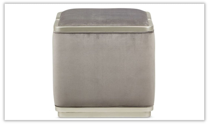 AICO Linea Ottoman Gray Pearl Silver Mist