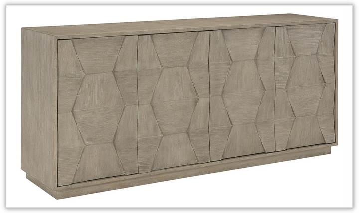 Linea Wood Veneers Buffet with Doors & Adjustable Shelves