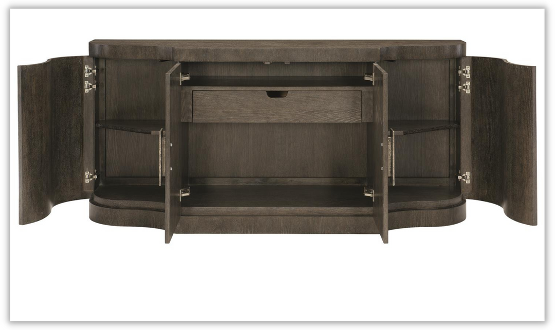 Linea Wood Veneers Buffet with Doors & Adjustable Shelves