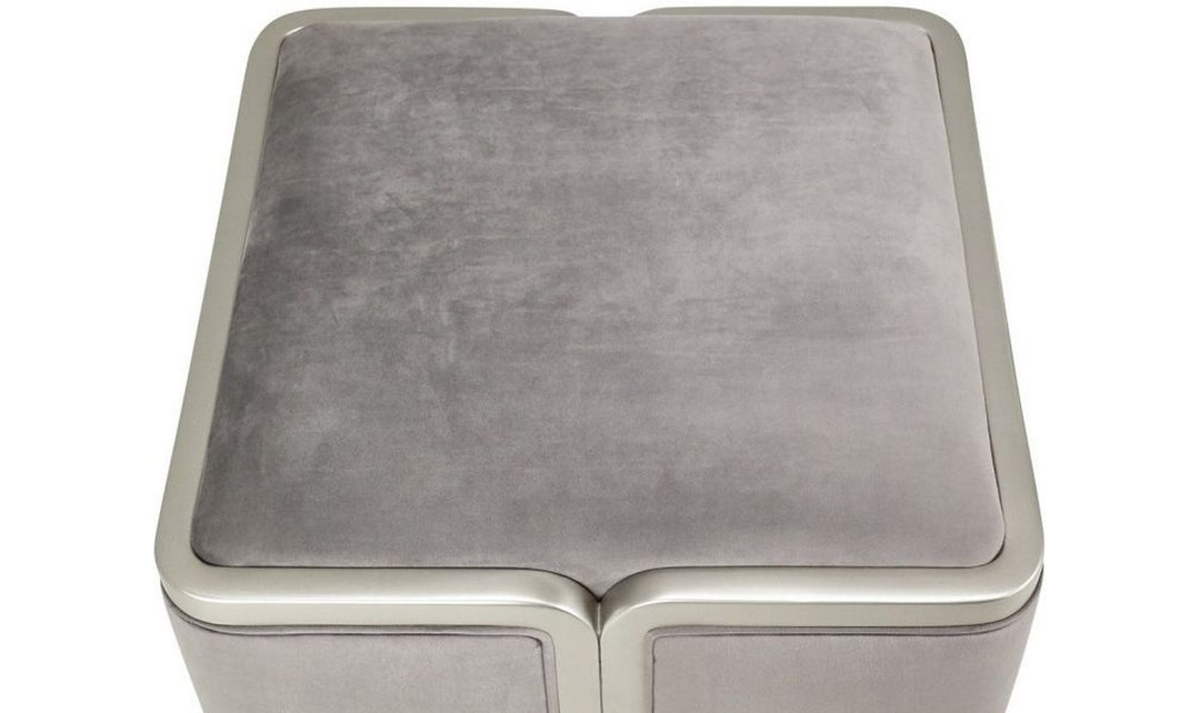 AICO Linea Ottoman Gray Pearl Silver Mist