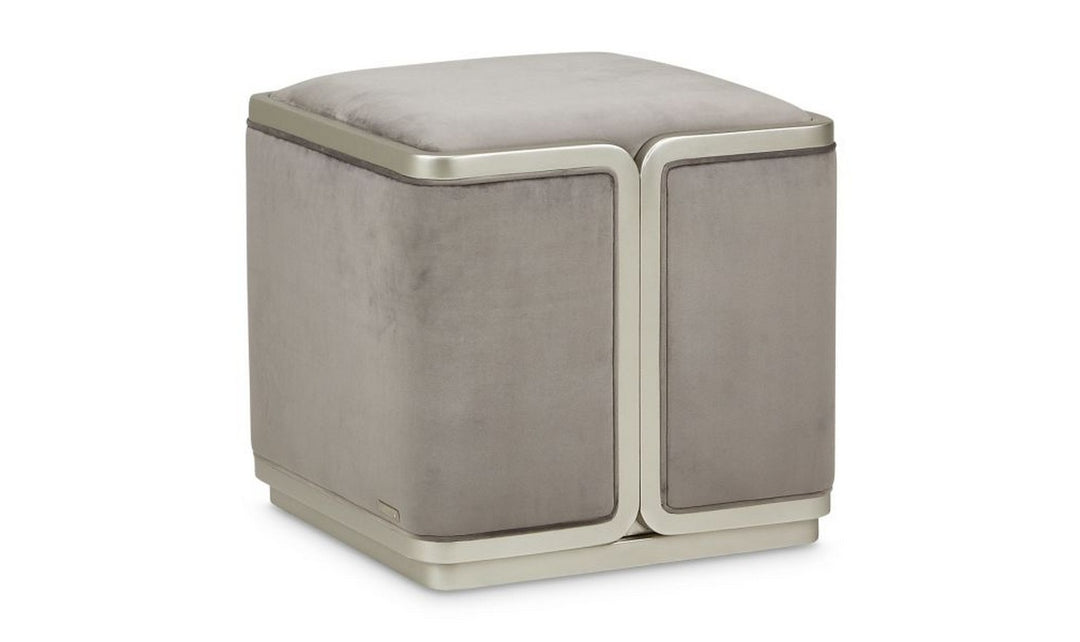 AICO Linea Ottoman Gray Pearl Silver Mist