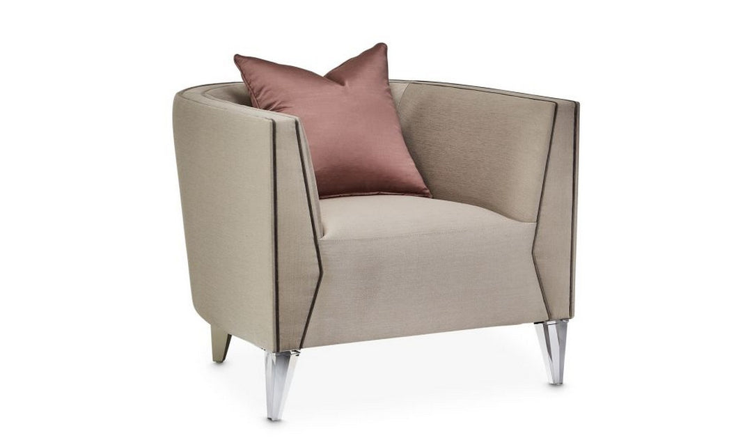 AICO Linea Matching Chair Metallic Silver Mist