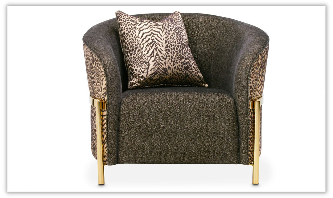 AICO Lisbon Fabric Living Room Set with 5 Accent Pillows