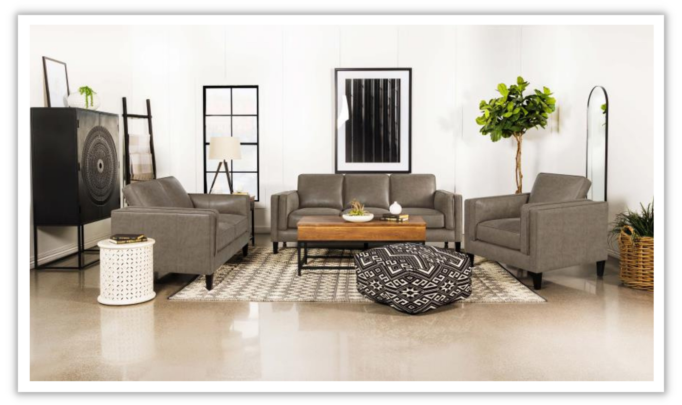 Locke Brown Living Room Set with Removable Cushions
