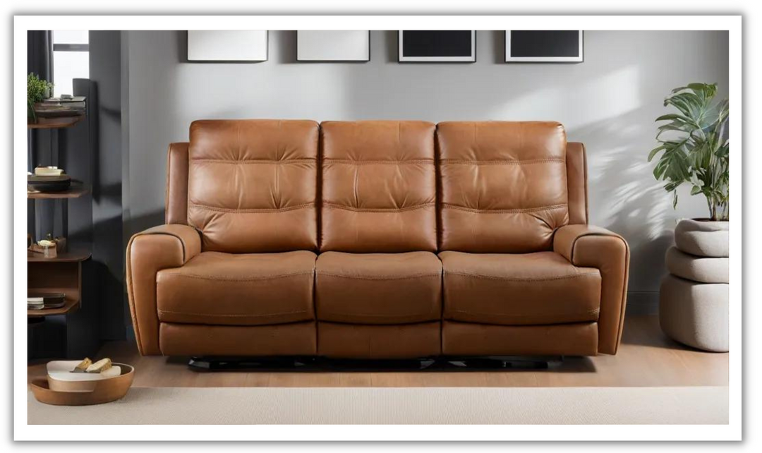 London 3 Seater Brown Leather Recliner Sofa Jennifer Furniture